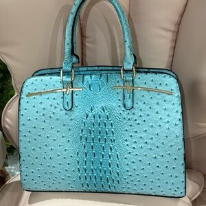 Dasein Elegant faux croc Blue Handbag